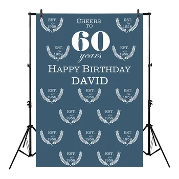 

Neoback Celebration 60th Birthday Party Backdrop for Dad Gift for Father Cheers Repeat Pattern Background Photo Studio