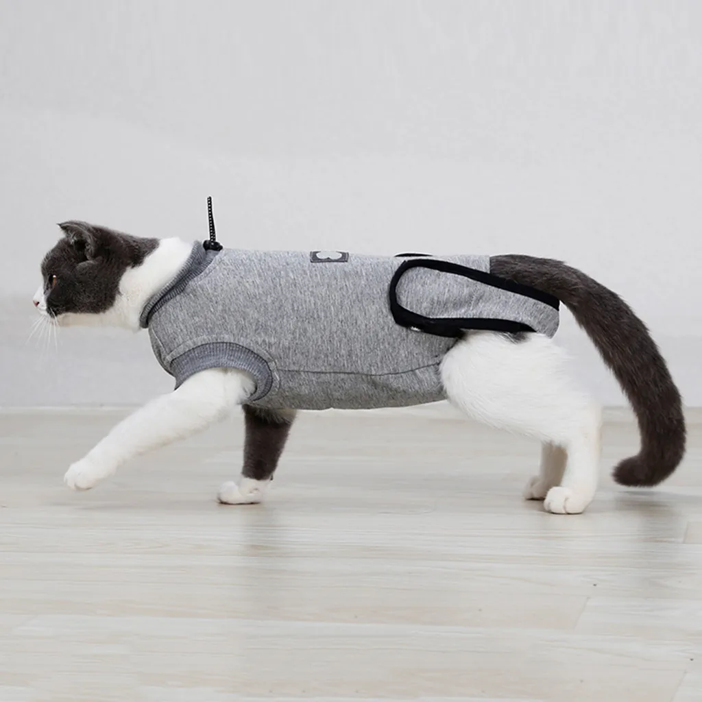 Pet Cat восстановление после хирургии котенок одежда Pet костюм рана анти-клещи хлопок стерилизация костюм товары для питомцев