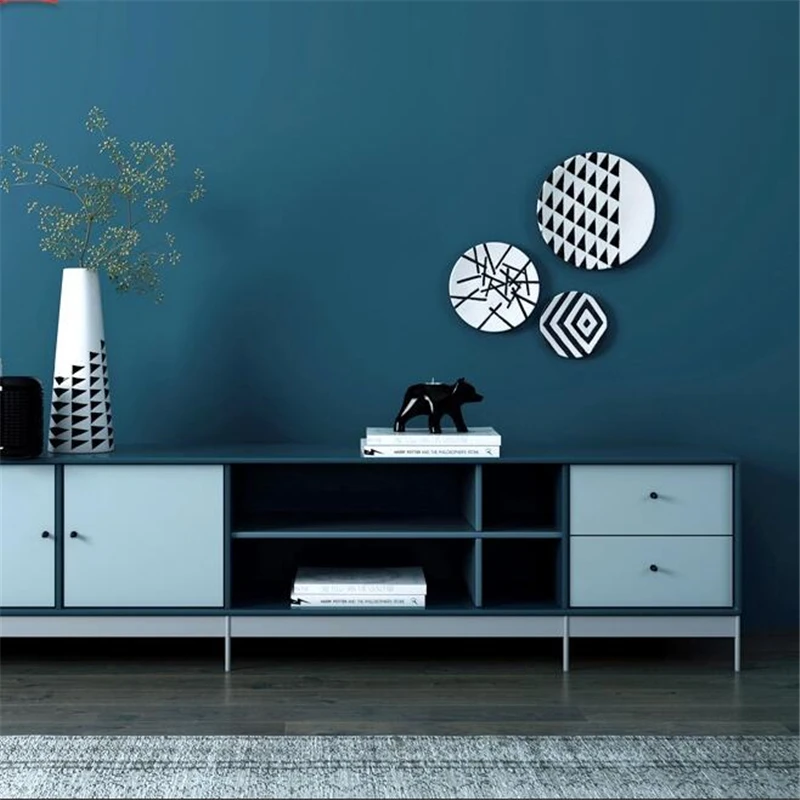 

wellyu Dark blue indigo pure color wallpaper modern minimalist Nordic bedroom living room background wall paper