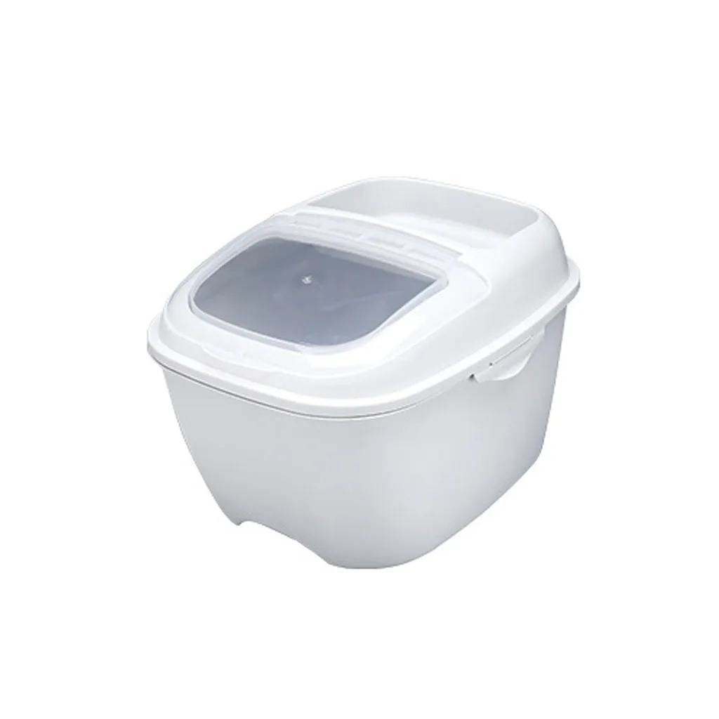 Кухонные контейнеры для хранения риса, 10 кг, откидная крышка, герметичный многофункциональный ящик для хранения рисового ведра, кухонные бытовые товары для кухни - Цвет: Белый