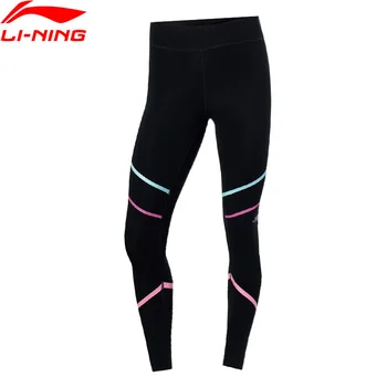 

Li-Ning Women The Trend Sports Leggings Stripes Tight Fit 79%Polyester 21%Spandex LiNing Breathable Gym Pants AULQ042 WKY283