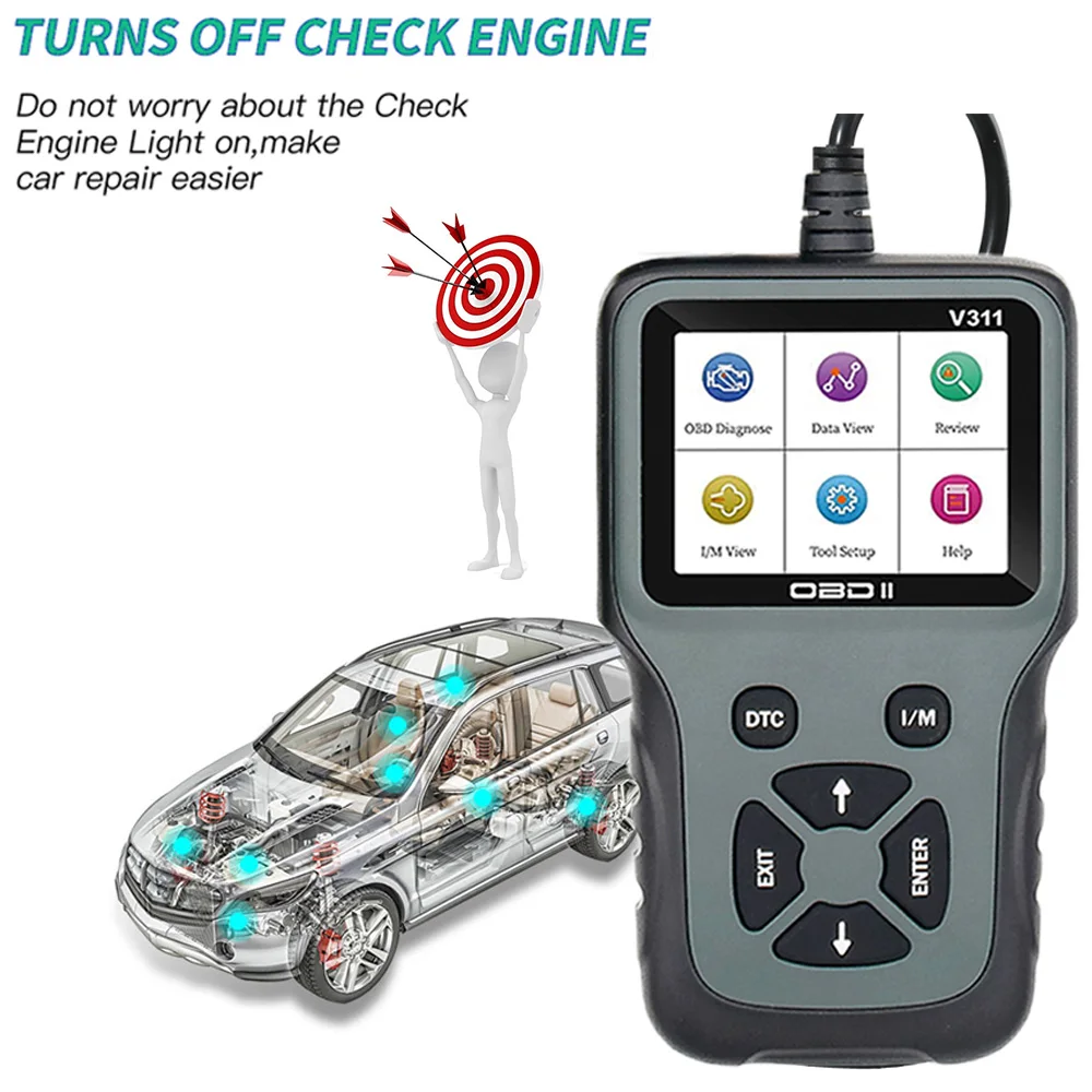 V311 диагностический сканер OBD2 инструмент Устройство для считывания