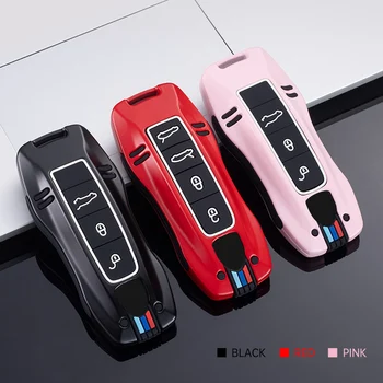 Portachiavi in lega di zinco custodia portachiavi Shell 3 pulsanti borsa portachiavi per Porsche Panamera 17, Cayenne 2018 - Portachiavi in lega di zinco custodia portachiavi Shell 3 pulsanti borsa portachiavi per Porsche Panamera