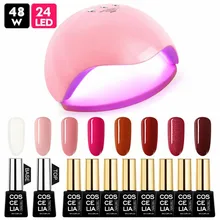 COSCELIA, новинка, лампа для дизайна ногтей, набор гель-лаков с верхней основой, чистый цвет, УФ светодиодный, отмачиваемый, Гель-лак для ногтей, долговечный маникюрный набор