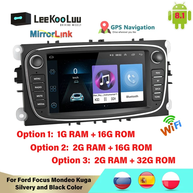 $US $95.60 LeeKooLuu 2 Din Car Radio Mirror Link Android Autoradio For Ford Focus 2 S-MAX Mondeo mk4 C-MAX Gal