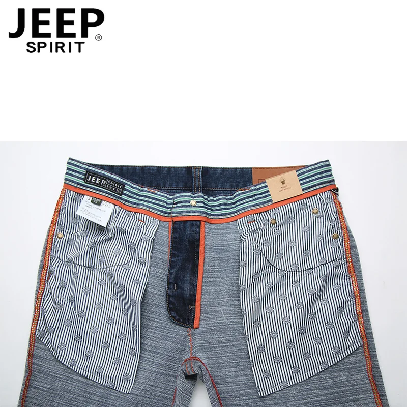 JEEP SPIRIT/новые джинсовые брюки для мужчин, повседневные хлопковые прямые эластичные джинсы со средней талией, большие размеры 30-44, мужские джинсы