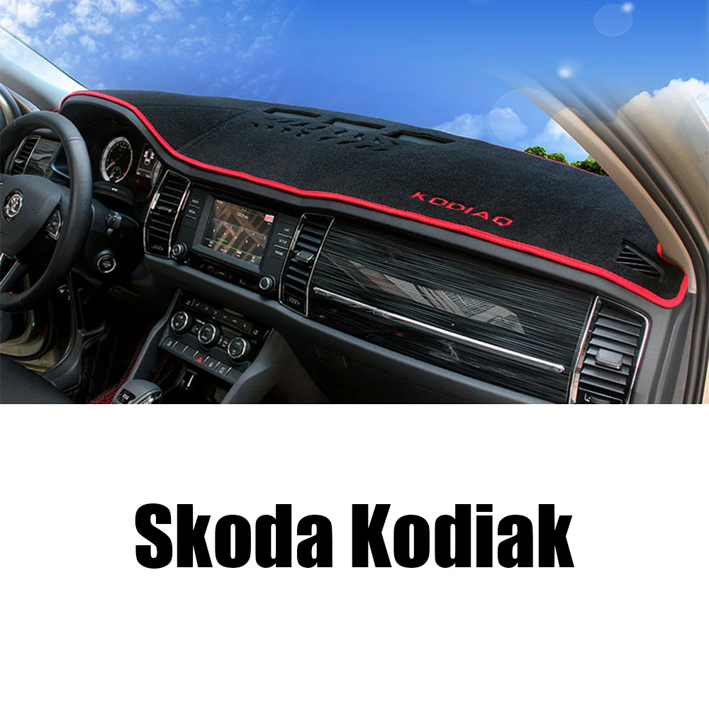  Car Dashboard Covers Mat Avoid Light Pad Instrument Platform Desk Cushion Carpets For Skoda Kodiaq 