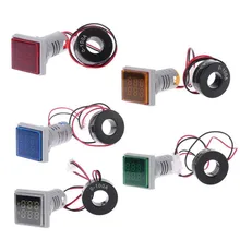 Square LED Digital Dual Voltmeter Ammeter 22mm Signal Lights Voltage Ampere Current Meter Indicator Tester Measuring AC 60-500V