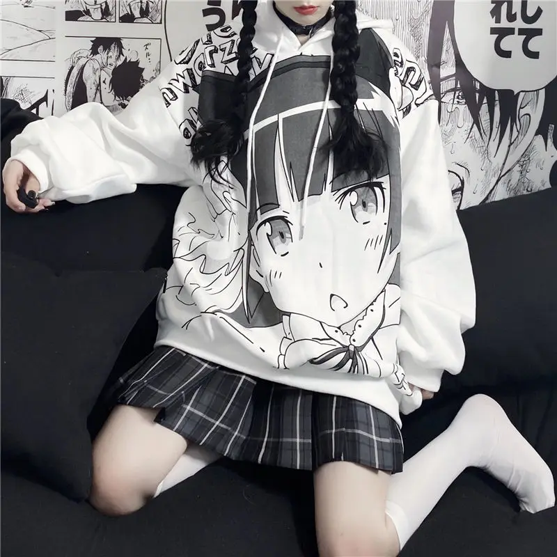 white anime hoodie
