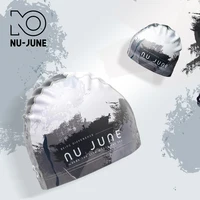 Nujune High Elastic Swimming Caps Adult Waterproof Stretchable Comfortable Ear Hair Protection Summer Pool Bathing Hat 1