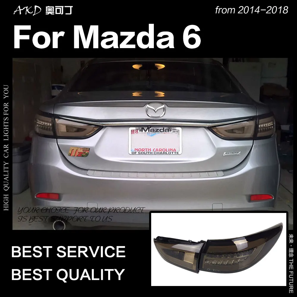 AKD Car Styling for Mazda 6 Atenza LED Tail Light New Mazda6 LED Tail Lamp LED DRL Signal Brake Reverse auto Accessories