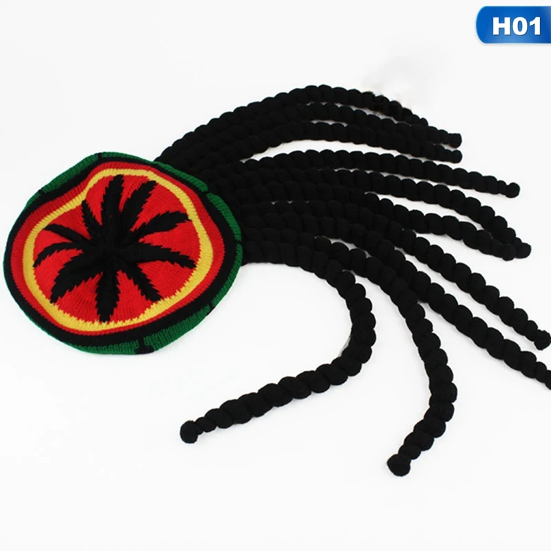 Модная шапка унисекс Jamaica Rasta Gorro Slouch Beanie, зимняя теплая вязаная разноцветная полосатая мешковатая шапка в стиле хип-хоп
