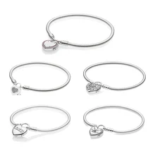 Новые 925 серебряные ювелирные изделия браслет заблокирован с LoveWomen рождественские подарки