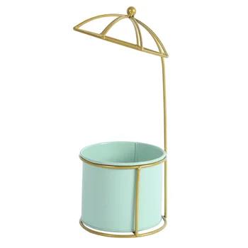 

Large capacity creative iron flowerpot flower holder curling design small umbrella decoration flowerpot flowerpot can be