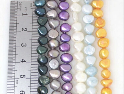817 6strands multi-color freshwater baroque pearl loose beads gem 14.5" handmade