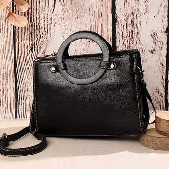 

Leather Handbags Small Package 2020 New Handmade Leather Mother Leather Vintage Hand Bag Women