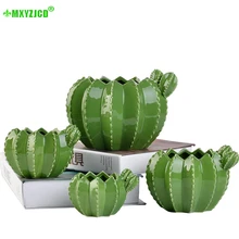 Cactus Ceramic Flower Pot Creative Plant Sculpture Crafts Decoration Succulent Plant Pot Home Decor Accessories Groot