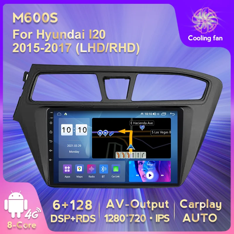 HD 1280X720 2din автомобильный Радио Мультимедийный видеоплеер для Hyundai I20 2015 2016 2017 4 г