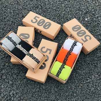 

3 Pairs/Box 500 Printed Socks Street Skateboard Men Women Motion Stocking Fashion Hip-hop Personality Casual Socks For Men Set