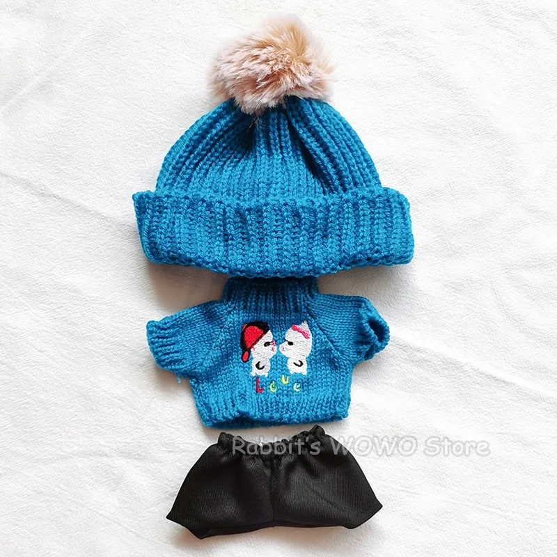 20cm Baby Doll Outfit Plush Doll's Clothes Lovely Hoodie Stuffed Toy Dolls Accessories for Korea Kpop EXO Idol Dolls 15