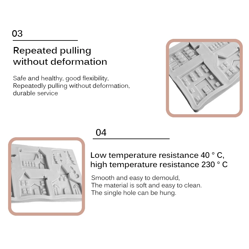 Рождественский Пряничный дом, силиконовая форма для выпечки, инструмент для украшения торта, Пряничный дом, форма для шоколада, кухонный гаджет