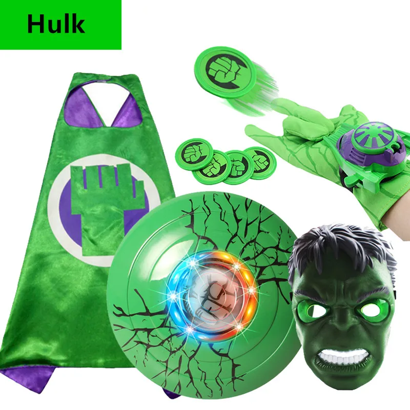 

Movie Avengers Hulk Action Figure Super Hero Hulk Sound Light Shield Mask Sword Cloak Figure Toy Gift For Children New Year