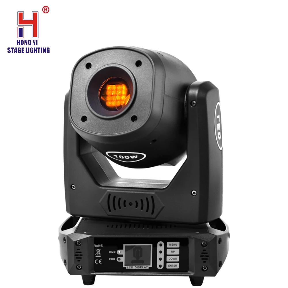 

Stage Lighting Moving Head 100W Beam LED Spot light 8Color Gobos with 3-face prism DMX512 controll for DJ Disco Party Lights