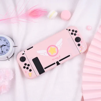 

Girly Pink Protective Case For Nintendo Switch Full Controller Shell Hard Cover NS Game Case Box For Nintendo Switch Accessories