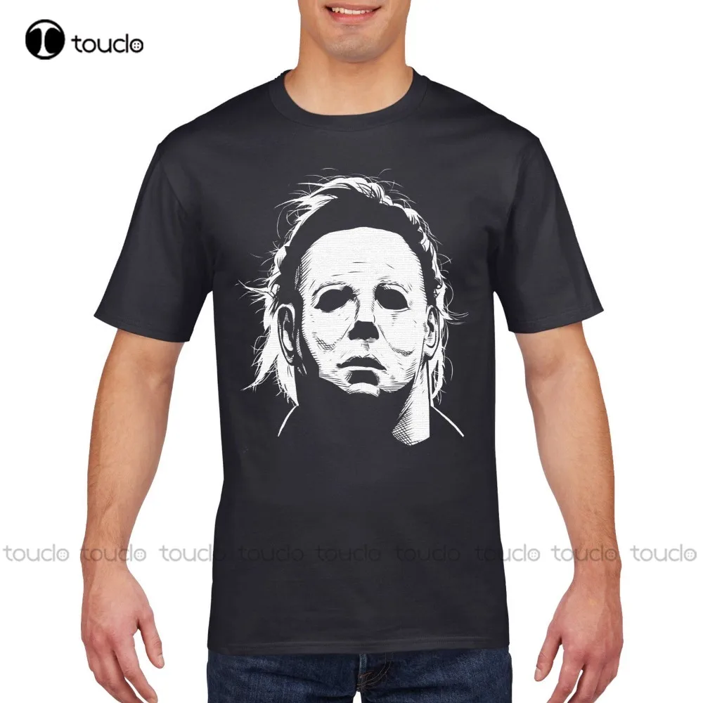 Famous Brand Design Summer Print Man Cotton Mike Myers Mask T Shirt Halloween Fancy Dress Movie Tshirt Top Scary O Neck | Женская одежда