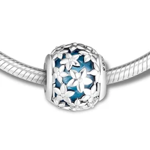 DIY Подходит для Пандора амулеты Браслеты DAZZLING Daisies бусины с зеленым CZ 925 пробы-серебро-ювелирные изделия