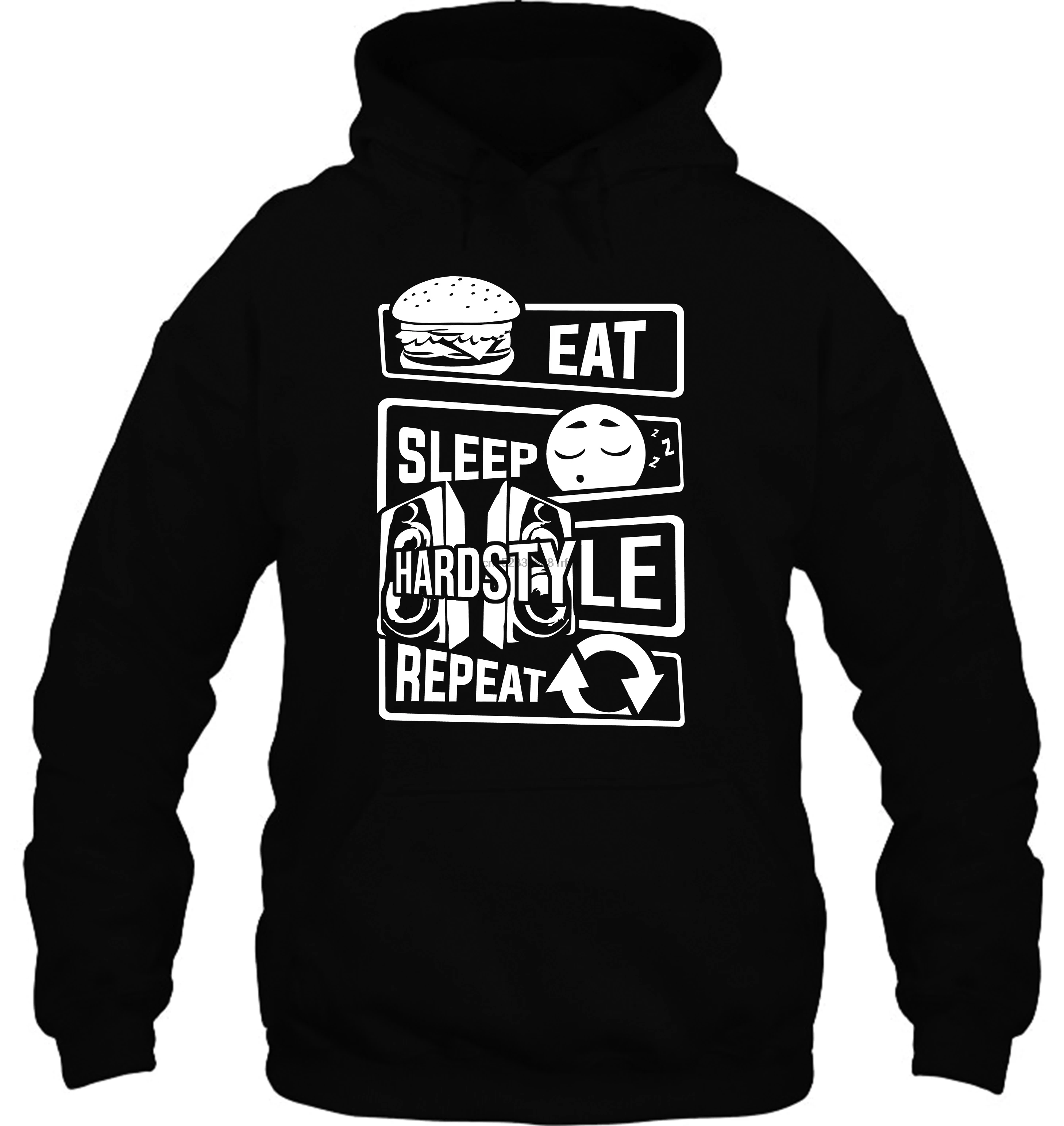 Мужская толстовка с капюшоном для мальчиков Eat Sleep Hardstyle Повтор басов вечерние танцы Zk2ilqqab3e аниме женская уличная одежда