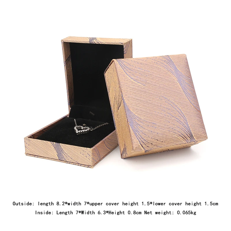 

New High-end Gold Silk Brocade Jewelry Box Necklace Ring Display Packing Built-in Plush Card Slot For Women Fashion Accessories