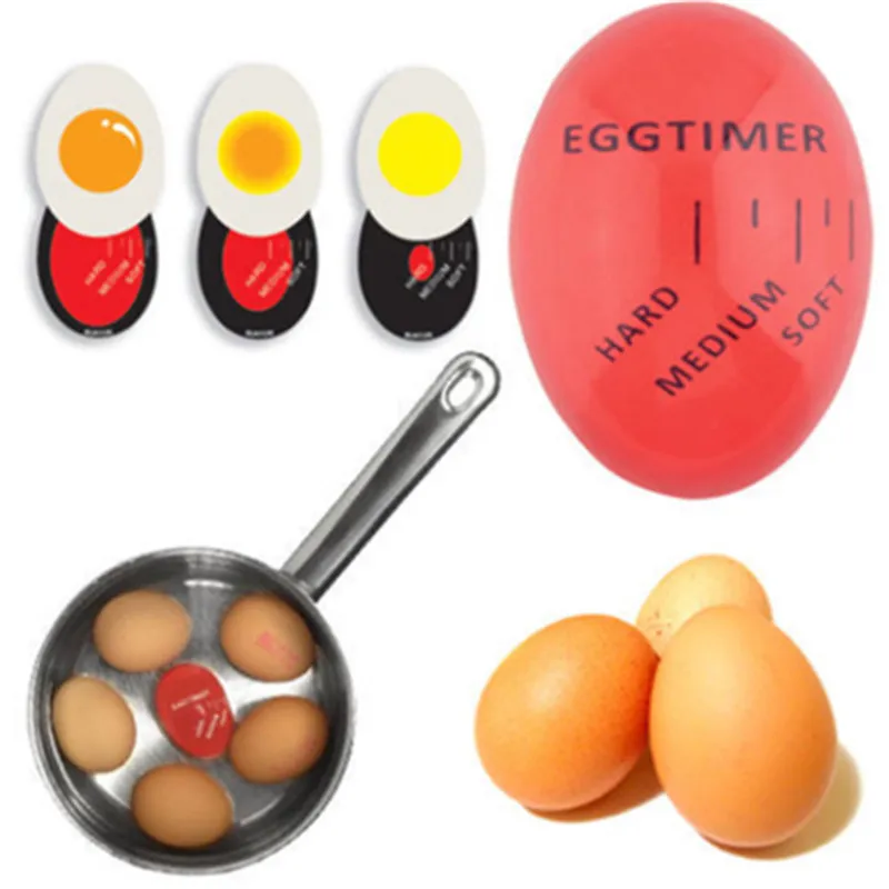 1pcs Egg Perfect Color Changing Timer Yummy Soft Hard Boiled Eggs Cooking Kitchen Eco-Friendly Resin Red timer tools | Дом и сад