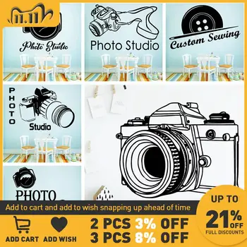 

Creative photography Camera Taking Pictures Wall Sticker Vinyl Modern Fashion Photo Studion Home Decoration For Camera Lovers