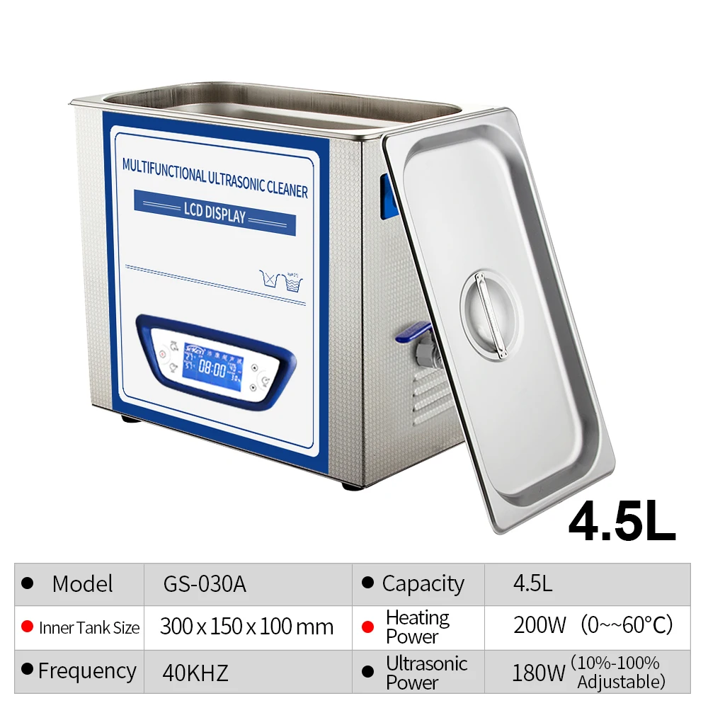 

YULU Ultrasonic cleaner 4.5L Sweep Frequency for Mechanical Parts Hardware Circuit Board Lab Washer Ultrasound Tank
