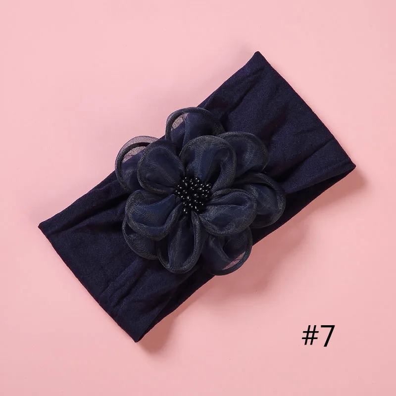 No.7 1 шт., повязка на голову для малышей, нейлон, аксессуары для волос и головных уборов, черный край, Цветочная детская лента для волос, лента для волос - Цвет: No.7