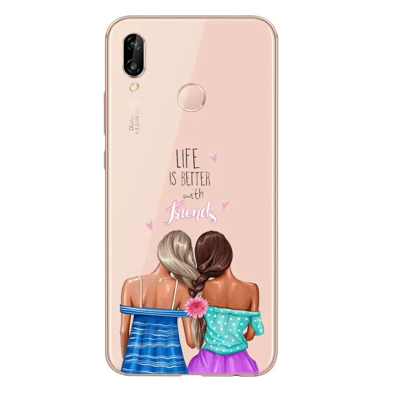 Мягкий чехол из ТПУ для девушек и Bff Best Friends Forever телефона huawei P10 P20LITE P30 P30Por P8 P9LITE
