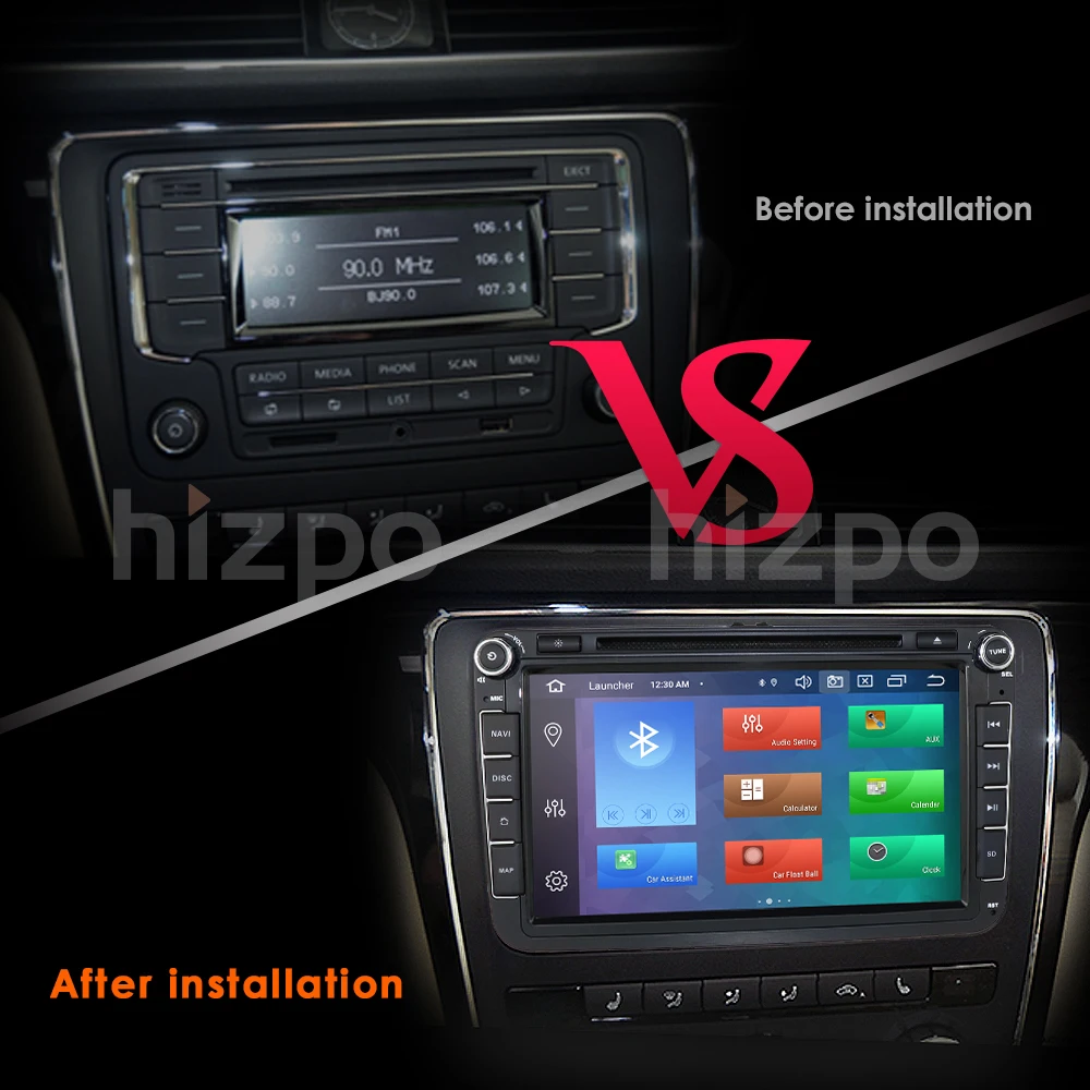 Top Android 9.0 Car DVD GPS Navigation 1024*600 Octa Core for VW Volkswagen Skoda POLO GOLF 5 6 PASSAT JETTA TIGUAN TOURAN Caddy DAB 4