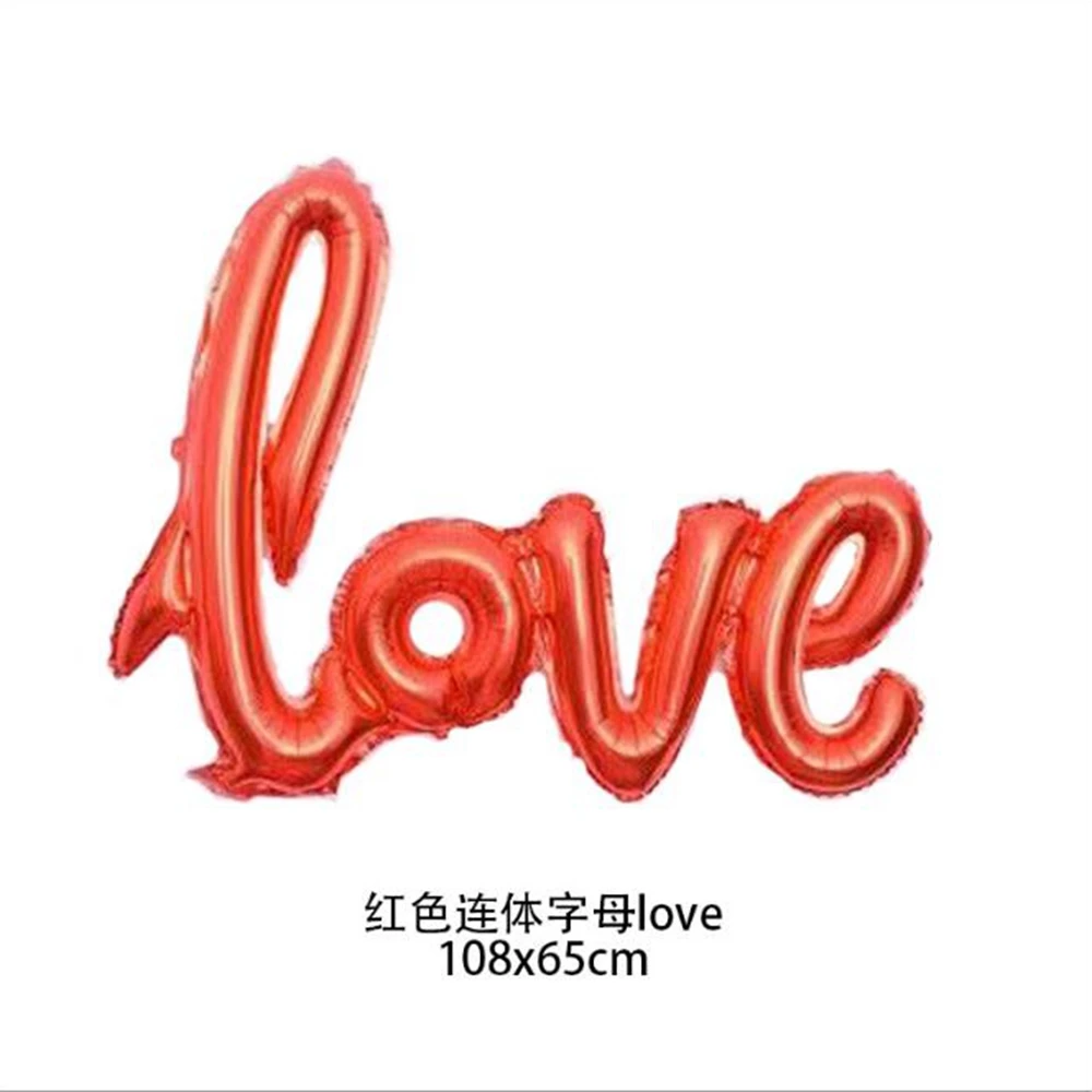 1 шт. 43 дюйма большой соединенный воздушный шар в форме любовных букв в алюминиевой пленке для украшения свадебной вечеринки шар подарок на день Святого Валентина - Цвет: Красный
