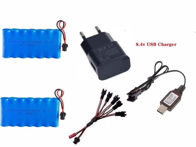 Модель M) Ni-CD 8,4 v 1400mah батарея+ USB зарядное устройство для Rc игрушки автомобиль Танк Поезд Робот Лодка пистолет AA 8,4 v перезаряжаемый аккумулятор - Цвет: Watermelon Red