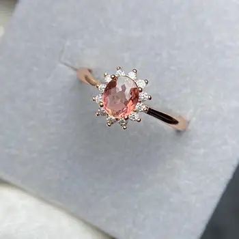 

Pure natural Brazilian old ore rubellite ring s925 silver inlaid wedding rings aliança de namoro jewelry bijoux femme bague taki