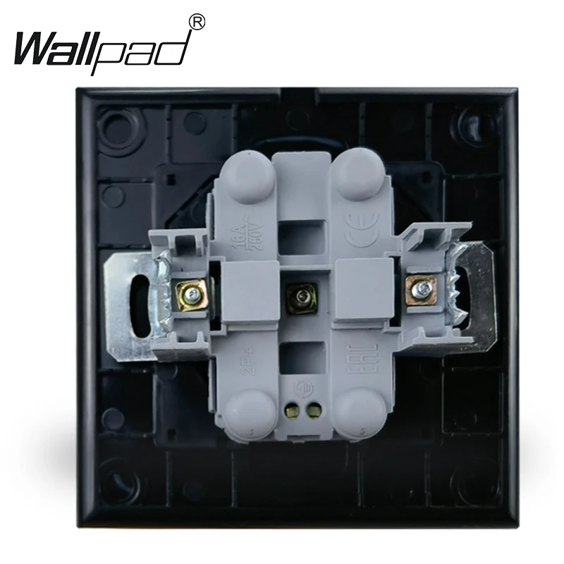White Single Frame 16A Double French Socket 86*86mm Wallpad EU Style Wall Plug Power Outlet with Claws for Poland Belgium