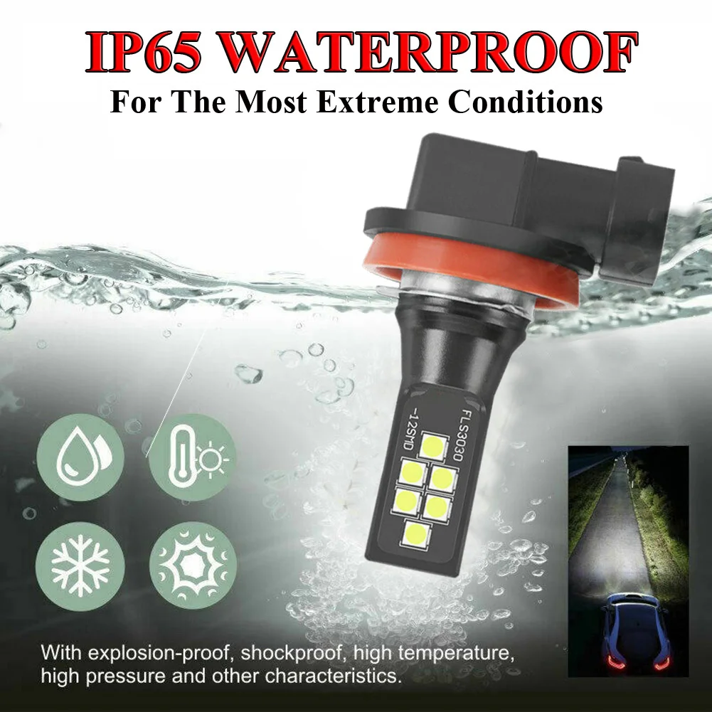 2 шт., Автомобильные противотуманные фары, 6000 К, лм