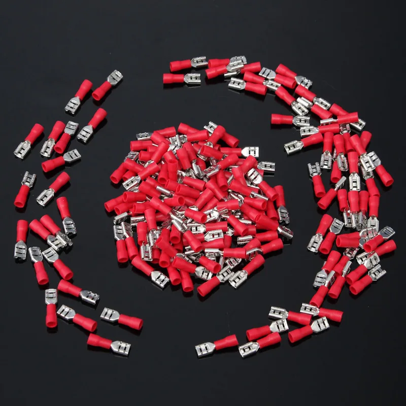 20/50/100PCS 4.8mm/10Amp Insulated Cable Connector Electrical Wire Assorted Crimp Spade Butt Ring Terminals Kit | Обустройство дома
