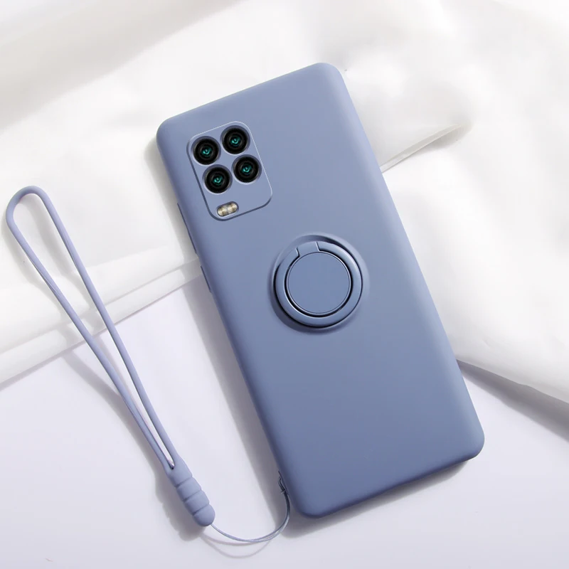 For Xiaomi Mi 10 Ultra Pro Note Lite Redmi K30 Pro K30 Poco X2 F2 Case Liquid Silicone Matte Soft Ring Holder Stand Cover Funda Fitted Cases Aliexpress