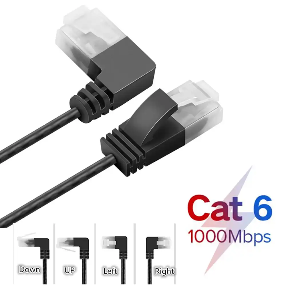 90 Degree Right Angle Cat6 Extension Cable RJ45 Cat 6 Male to