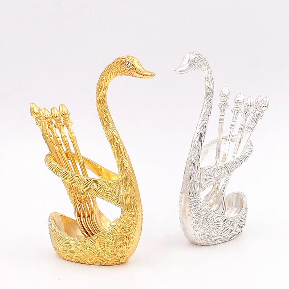 

Fruit Fork Set Creative Cute Cygnus European High-end Metal Personality Coffee Spoon Small Spoon Household
