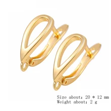  JUYA 10 Pcs\lot Copper Earrings Hooks For Jewelry Making Gold Color Earrings Clip Clasps Settings Handmade Jewelry Accessories 