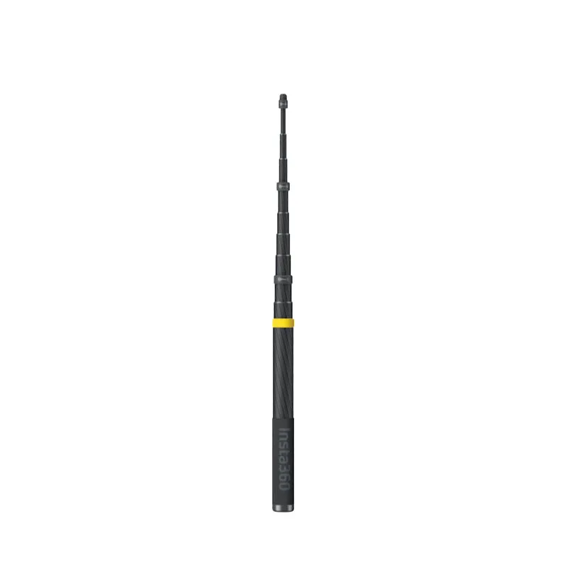 Perche à selfie 3m pour Insta360 ONE X2, ONE R, ONE X et ONE, fixée à une caméra Insta360 ONE X2 en action.