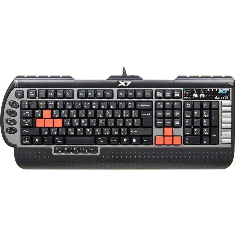 Клавиатура A4 X7-G800MU черный/серый PS/2 Multimedia for gamer